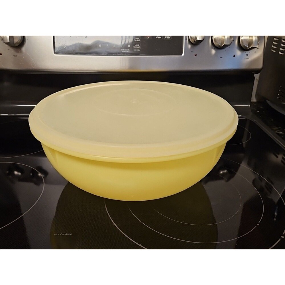 Vintage Tupperware Fix N Mix Bowl Yellow 13” #274-5 w/ Lid #224-1 EUC - Picture 3 of 10